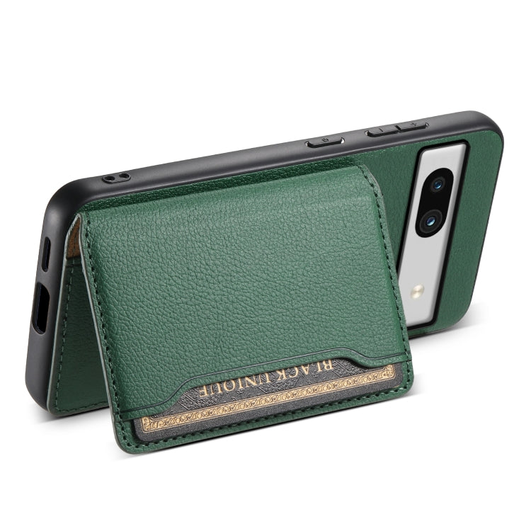 For Google Pixel 7a Calf Texture Card Bag Design Full Coverage Phone Case(Green) - Google Cases by PMC TechLife | Online Shopping South Africa | PMC TechLife | Buy Now Pay Later Mobicred