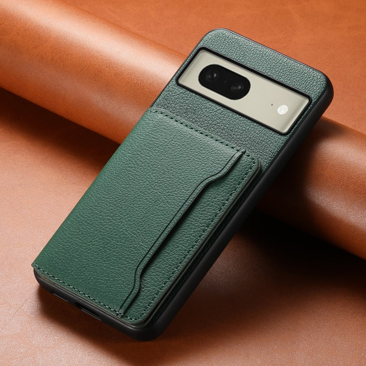 For Google Pixel 8 Calf Texture Card Bag Design Full Coverage Phone Case(Green) - Google Cases by PMC TechLife | Online Shopping South Africa | PMC TechLife | Buy Now Pay Later Mobicred