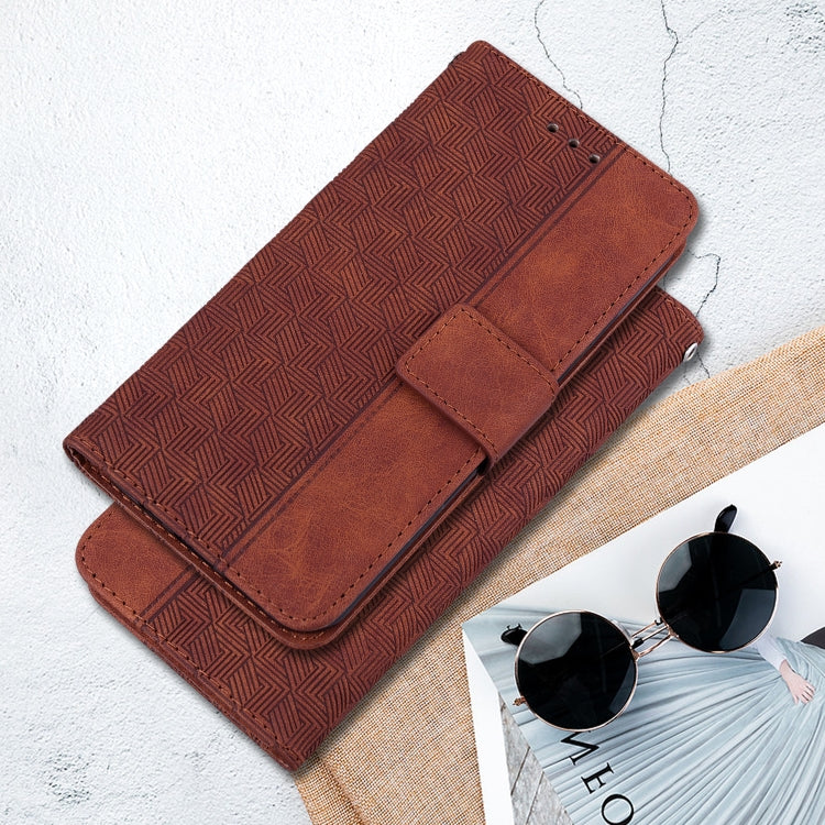 For Google Pixel 9 Geometric Embossed Leather Phone Case(Brown) - Google Cases by PMC TechLife | Online Shopping South Africa | PMC TechLife | Buy Now Pay Later Mobicred