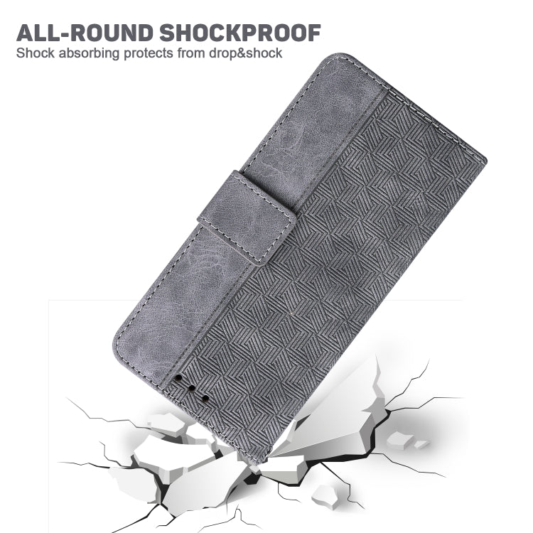 For Google Pixel 9 Pro 5G Geometric Embossed Leather Phone Case(Grey) - Google Cases by PMC TechLife | Online Shopping South Africa | PMC TechLife | Buy Now Pay Later Mobicred