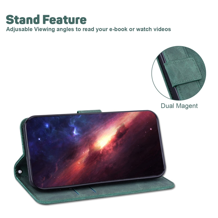 For Google Pixel 9 Pro 5G Geometric Embossed Leather Phone Case(Green) - Google Cases by PMC TechLife | Online Shopping South Africa | PMC TechLife | Buy Now Pay Later Mobicred