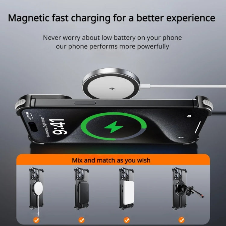 For iPhone 13 Pro MagSafe Magnetic Frameless Holder Phone Case(Black) - iPhone 13 Pro Cases by PMC TechLife | Online Shopping South Africa | PMC TechLife
