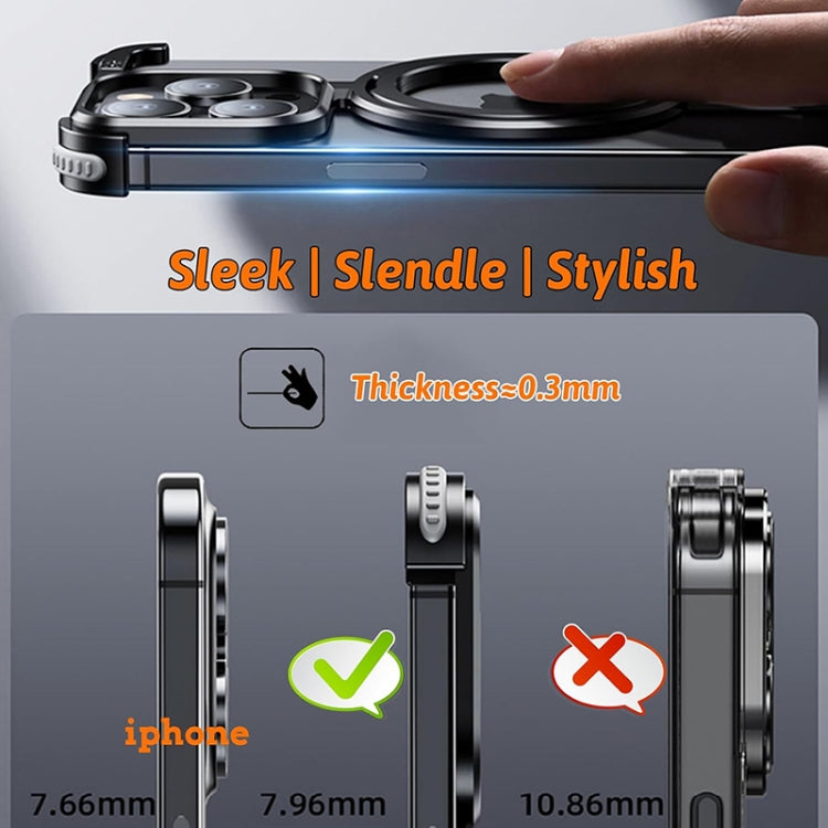 For iPhone 13 Pro MagSafe Magnetic Frameless Holder Phone Case(Black) - iPhone 13 Pro Cases by PMC TechLife | Online Shopping South Africa | PMC TechLife