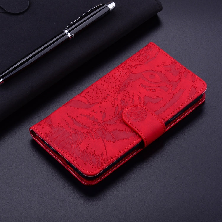 For Google Pixel 9 Tiger Embossing Pattern Flip Leather Phone Case(Red) - Google Cases by PMC TechLife | Online Shopping South Africa | PMC TechLife | Buy Now Pay Later Mobicred