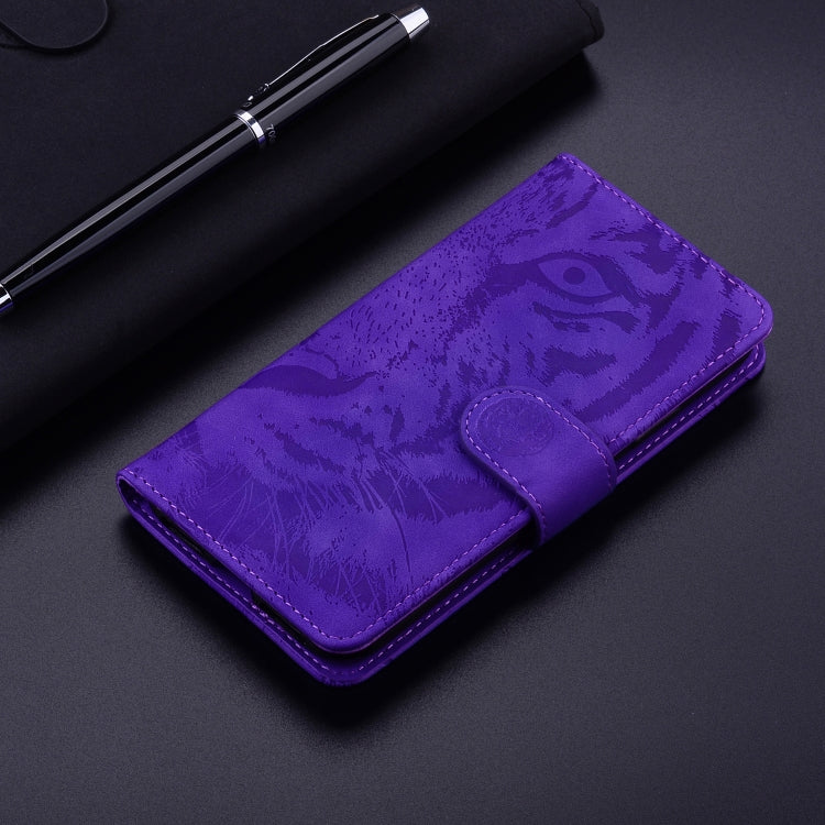 For Google Pixel 9 Tiger Embossing Pattern Flip Leather Phone Case(Purple) - Google Cases by PMC TechLife | Online Shopping South Africa | PMC TechLife | Buy Now Pay Later Mobicred
