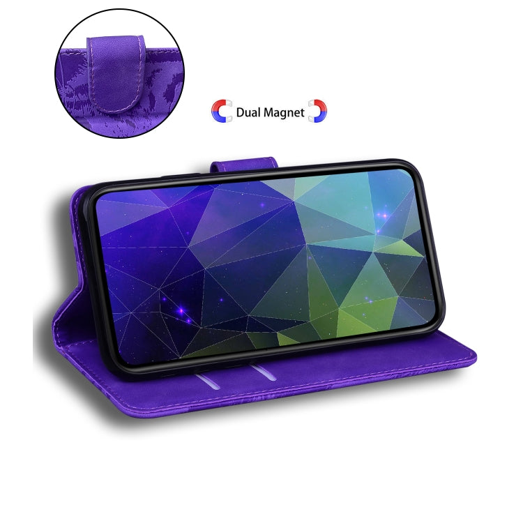 For Google Pixel 9 Tiger Embossing Pattern Flip Leather Phone Case(Purple) - Google Cases by PMC TechLife | Online Shopping South Africa | PMC TechLife | Buy Now Pay Later Mobicred