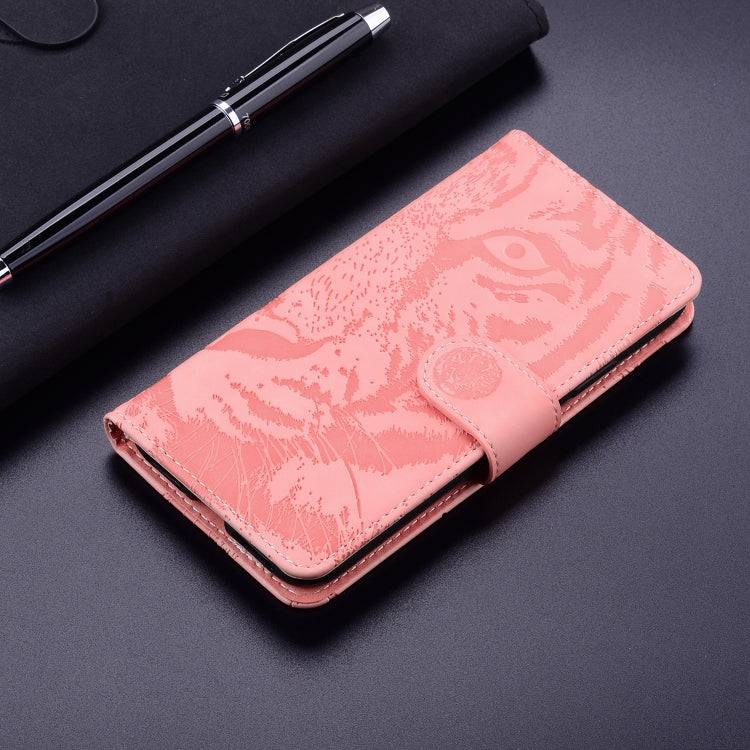 For Google Pixel 9 Tiger Embossing Pattern Flip Leather Phone Case(Pink) - Google Cases by PMC TechLife | Online Shopping South Africa | PMC TechLife | Buy Now Pay Later Mobicred