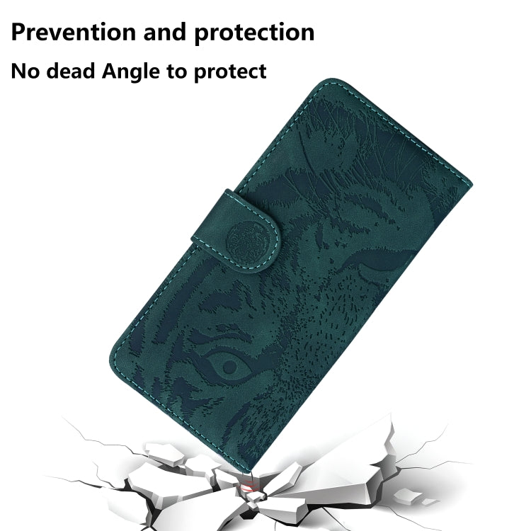 For Google Pixel 9 Pro 5G Tiger Embossing Pattern Flip Leather Phone Case(Green) - Google Cases by PMC TechLife | Online Shopping South Africa | PMC TechLife | Buy Now Pay Later Mobicred