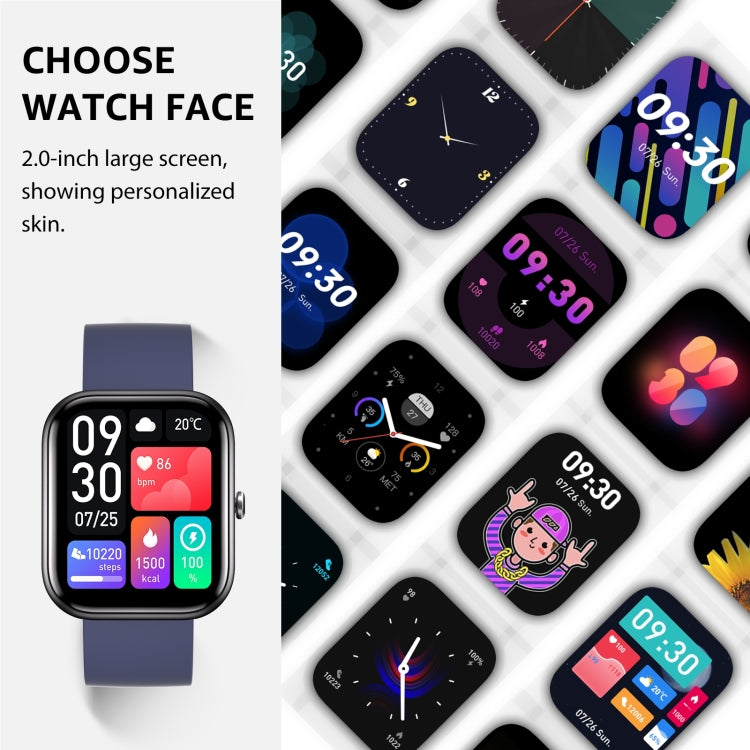 GTS5 2.0 inch Fitness Health Smart Watch, BT Call / Heart Rate / Blood Pressure / MET / Blood Glucose(Blue) - Smart Wristbands by PMC TechLife | Online Shopping South Africa | PMC TechLife