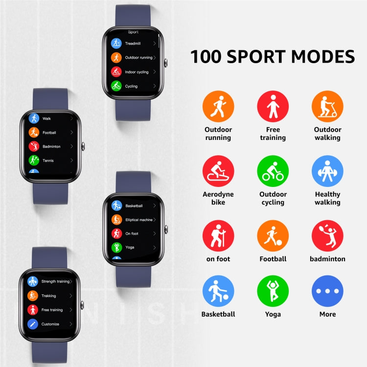 GTS5 2.0 inch Fitness Health Smart Watch, BT Call / Heart Rate / Blood Pressure / MET / Blood Glucose(Blue) - Smart Wristbands by PMC TechLife | Online Shopping South Africa | PMC TechLife