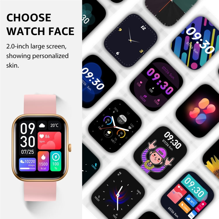 GTS5 2.0 inch Fitness Health Smart Watch, BT Call / Heart Rate / Blood Pressure / MET / Blood Glucose(Rose Gold) - Smart Wristbands by PMC TechLife | Online Shopping South Africa | PMC TechLife