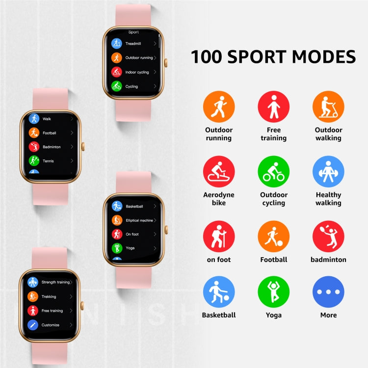 GTS5 2.0 inch Fitness Health Smart Watch, BT Call / Heart Rate / Blood Pressure / MET / Blood Glucose(Rose Gold) - Smart Wristbands by PMC TechLife | Online Shopping South Africa | PMC TechLife