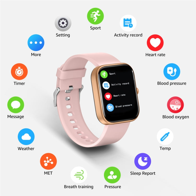 GTS5 2.0 inch Fitness Health Smart Watch, BT Call / Heart Rate / Blood Pressure / MET / Blood Glucose(Rose Gold) - Smart Wristbands by PMC TechLife | Online Shopping South Africa | PMC TechLife