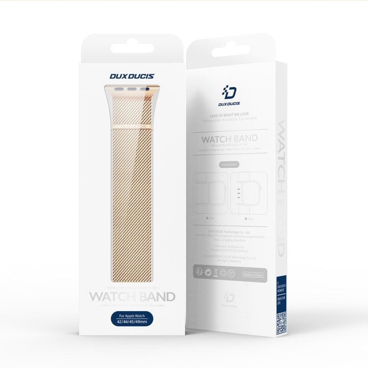 For Apple Watch Series 9 45mm DUX DUCIS Milanese Pro Series Stainless Steel Watch Band(Gold) - Watch Bands by DUX DUCIS | Online Shopping South Africa | PMC TechLife | Buy Now Pay Later Mobicred