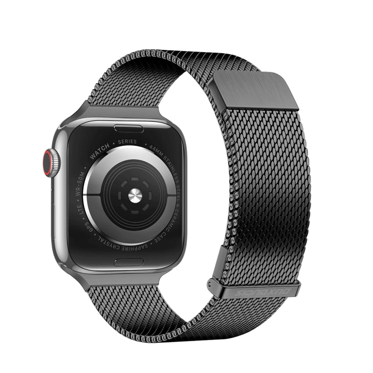 For Apple Watch Series 8 45mm DUX DUCIS Milanese Pro Series Stainless Steel Watch Band(Black) - Watch Bands by DUX DUCIS | Online Shopping South Africa | PMC TechLife | Buy Now Pay Later Mobicred
