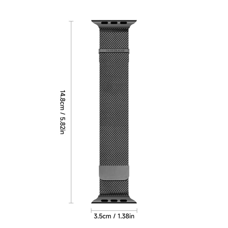 For Apple Watch Series 8 45mm DUX DUCIS Milanese Pro Series Stainless Steel Watch Band(Black) - Watch Bands by DUX DUCIS | Online Shopping South Africa | PMC TechLife | Buy Now Pay Later Mobicred