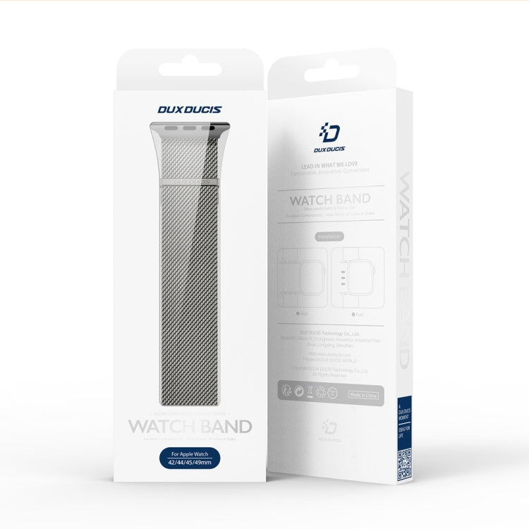 For Apple Watch Series 8 45mm DUX DUCIS Milanese Pro Series Stainless Steel Watch Band(Graphite) - Watch Bands by DUX DUCIS | Online Shopping South Africa | PMC TechLife | Buy Now Pay Later Mobicred