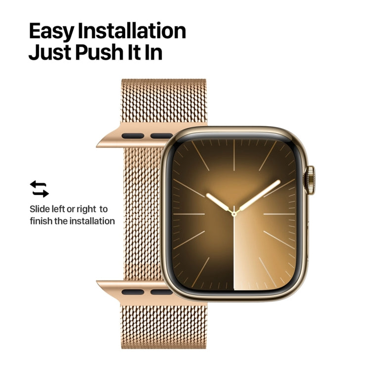 For Apple Watch Series 7 45mm DUX DUCIS Milanese Pro Series Stainless Steel Watch Band(Gold) - free shipping - PMC TechLife - Order now!