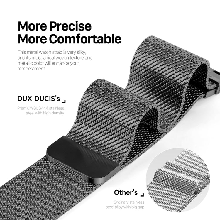 For Apple Watch 42mm DUX DUCIS Milanese Pro Series Stainless Steel Watch Band(Black) - Watch Bands by DUX DUCIS | Online Shopping South Africa | PMC TechLife | Buy Now Pay Later Mobicred