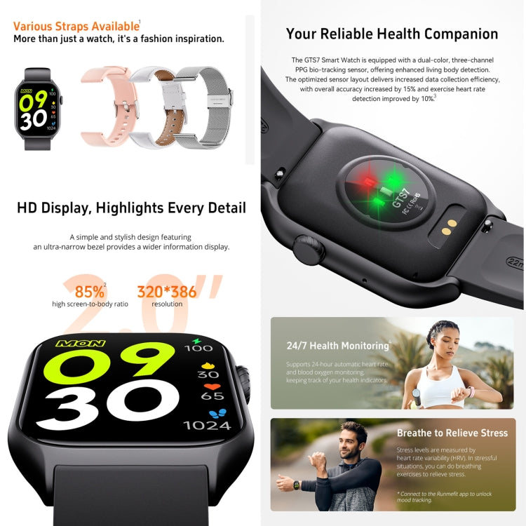 GTS7 2.0 inch Fitness Health Smart Watch, BT Call / Heart Rate / Blood Pressure / MET(Blue) - free shipping - PMC TechLife - Order now!