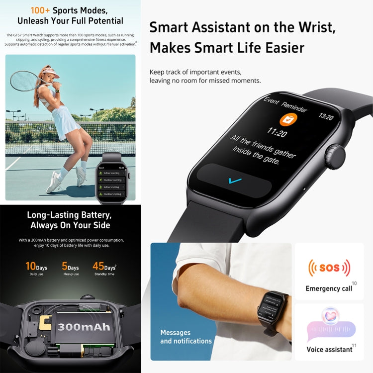 GTS7 2.0 inch Fitness Health Smart Watch, BT Call / Heart Rate / Blood Pressure / MET(Blue) - free shipping - PMC TechLife - Order now!