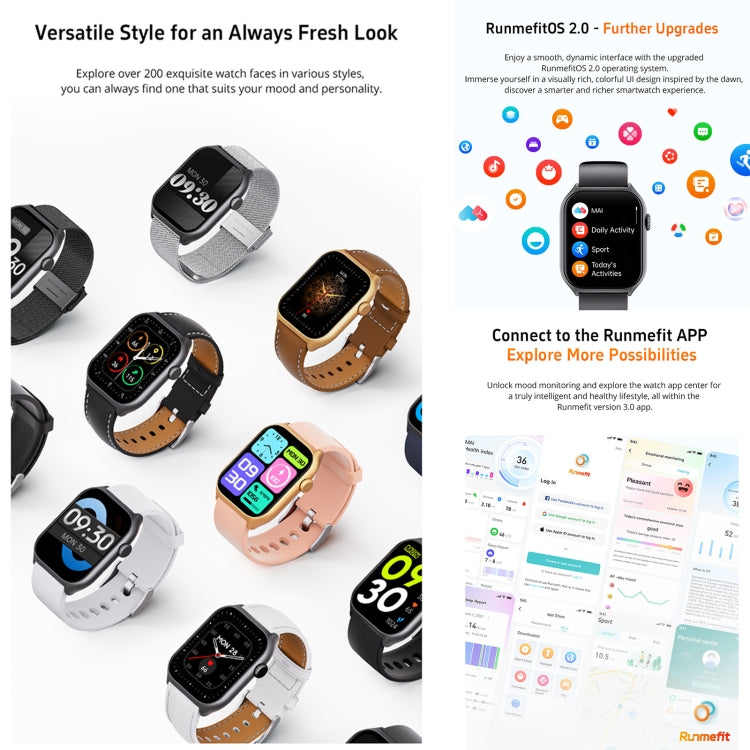 GTS7 2.0 inch Fitness Health Smart Watch, BT Call / Heart Rate / Blood Pressure / MET(Black) - Smart Wristbands by PMC TechLife | Online Shopping South Africa | PMC TechLife