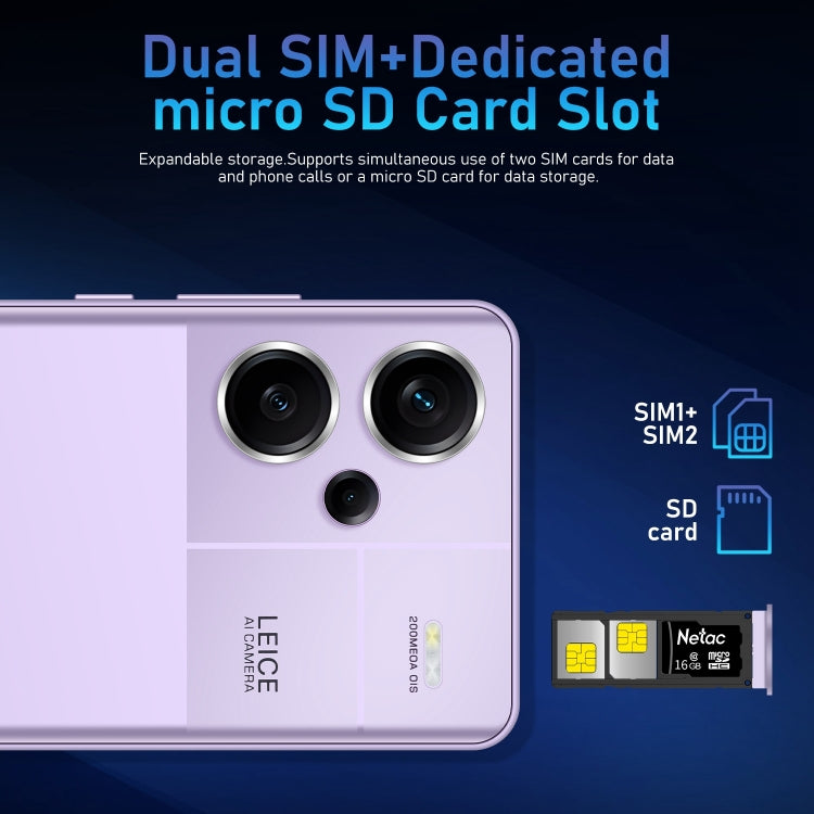 Note13 Pro+ / RF7, 2GB+16GB, 6.49 inch Face Identification Android 5.0 MTK6582 Quad Core, Network: 3G, Dual SIM(Purple) -  by PMC TechLife | Online Shopping South Africa | PMC TechLife
