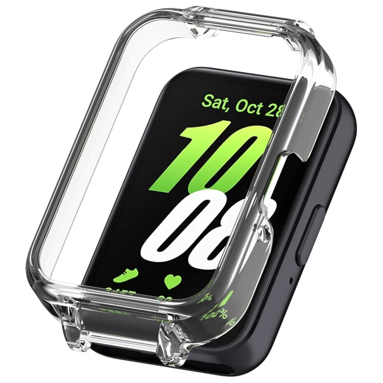 For Samsung Galaxy Fit 3 12mm Half Coverage Hollowed PC Watch Protective Case(Transparent White) - Watch Cases by PMC TechLife | Online Shopping South Africa | PMC TechLife