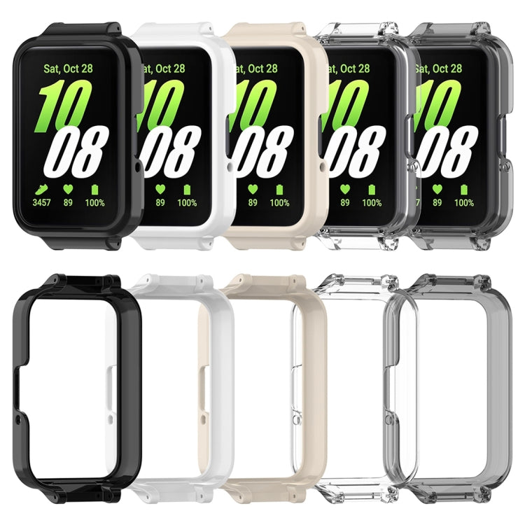 For Samsung Galaxy Fit 3 12mm Half Coverage Hollowed PC Watch Protective Case(Transparent White) - Watch Cases by PMC TechLife | Online Shopping South Africa | PMC TechLife