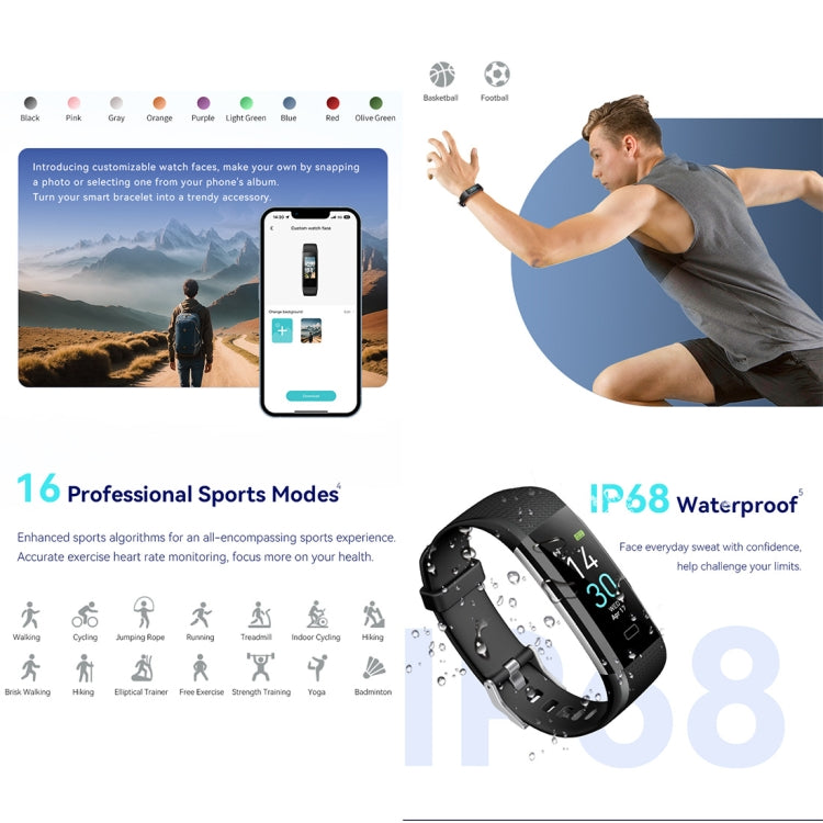 S5-4 Smart Bracelet IP68 Waterproof Heart Rate Sport Fitness Tracker Smart Watch(Black) - Smart Wristbands by PMC TechLife | Online Shopping South Africa | PMC TechLife | Buy Now Pay Later Mobicred