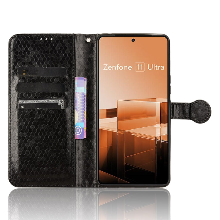 For Asus Zenfone 11 Ultra Honeycomb Dot Texture Leather Phone Case(Black) - ASUS Cases by PMC TechLife | Online Shopping South Africa | PMC TechLife | Buy Now Pay Later Mobicred
