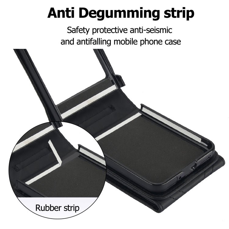 For Motorola Razr 40 Ultra / Razr 2023 V-shaped RFID Card Slot Phone Case with Ring Holder(Black) - Motorola Cases by PMC TechLife | Online Shopping South Africa | PMC TechLife | Buy Now Pay Later Mobicred