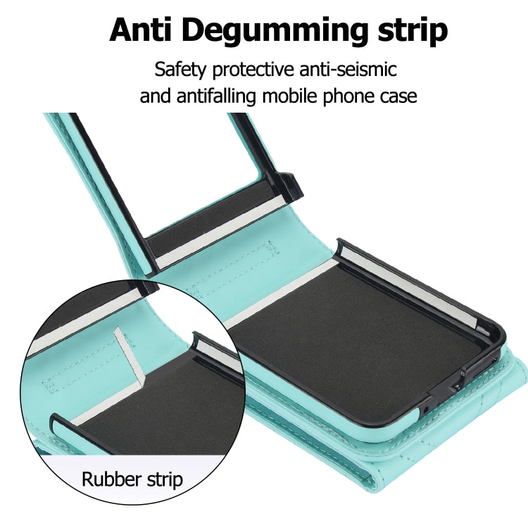 For Motorola Razr 40 Ultra / Razr 2023 V-shaped RFID Card Slot Phone Case with Ring Holder(Green) - Motorola Cases by PMC TechLife | Online Shopping South Africa | PMC TechLife | Buy Now Pay Later Mobicred