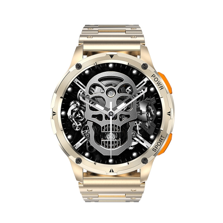 LEMFO AK59 1.43 inch AMLOED Round Screen Steel Strap Smart Watch(Gold) - Smart Watches by LEMFO | Online Shopping South Africa | PMC TechLife | Buy Now Pay Later Mobicred