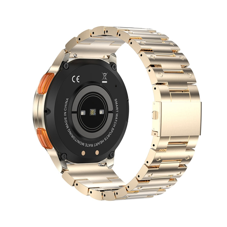 LEMFO AK59 1.43 inch AMLOED Round Screen Steel Strap Smart Watch(Gold) - Smart Watches by LEMFO | Online Shopping South Africa | PMC TechLife | Buy Now Pay Later Mobicred