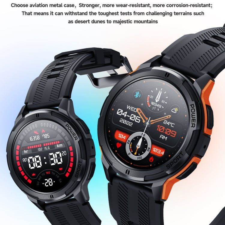 LEMFO C25 1.43 inch HD Round Screen Outdoor Smart Watch Supports Blood Oxygen Detection/Sedentary Reminder(Black Grey) - free shipping - PMC TechLife - Order now!