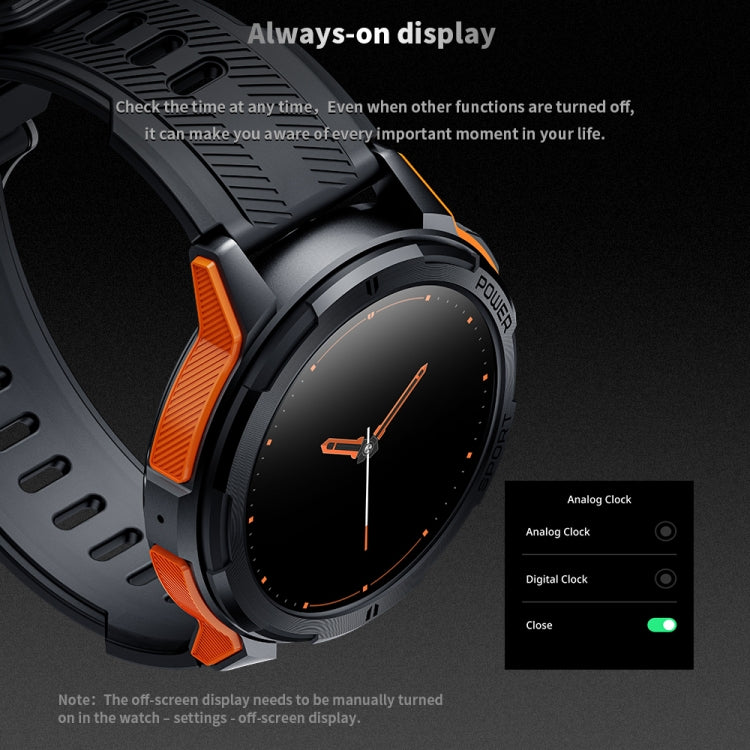 LEMFO C25 1.43 inch HD Round Screen Outdoor Smart Watch Supports Blood Oxygen Detection/Sedentary Reminder(Black Grey) - free shipping - PMC TechLife - Order now!