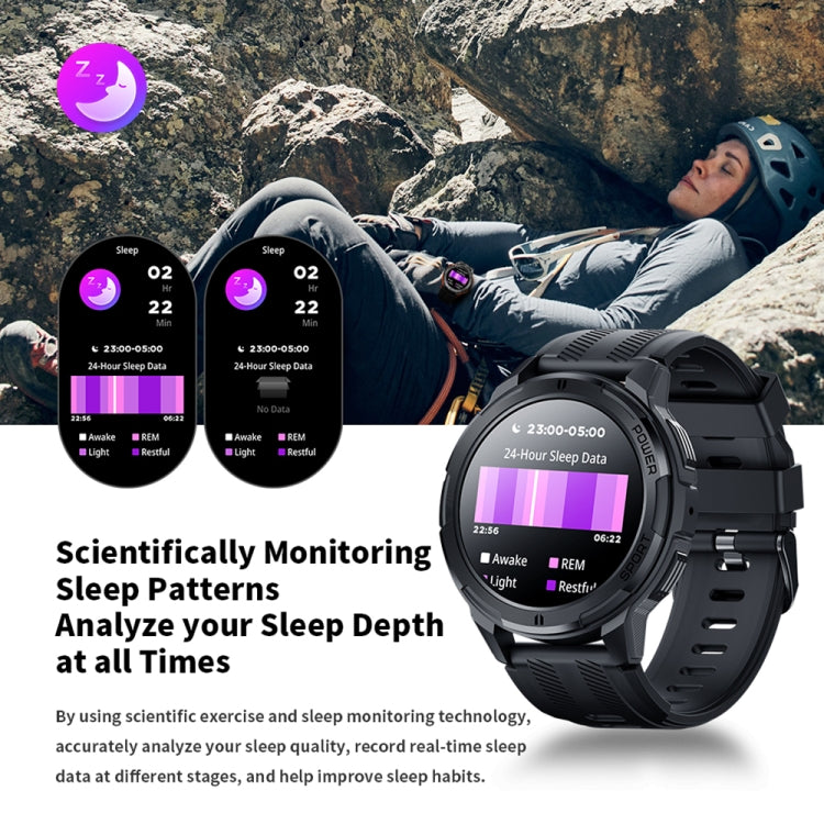 LEMFO C25 1.43 inch HD Round Screen Outdoor Smart Watch Supports Blood Oxygen Detection/Sedentary Reminder(Black Grey) - free shipping - PMC TechLife - Order now!