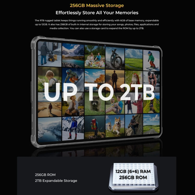 OUKITEL RT8 4G Network IP68/IP69K Rugged Tablet, 6GB+256GB, 11 inch Android 13 MediaTek Helio G99 Quad Core Support Dual SIM, EU Plug(Black) - free shipping - PMC TechLife - Order now!