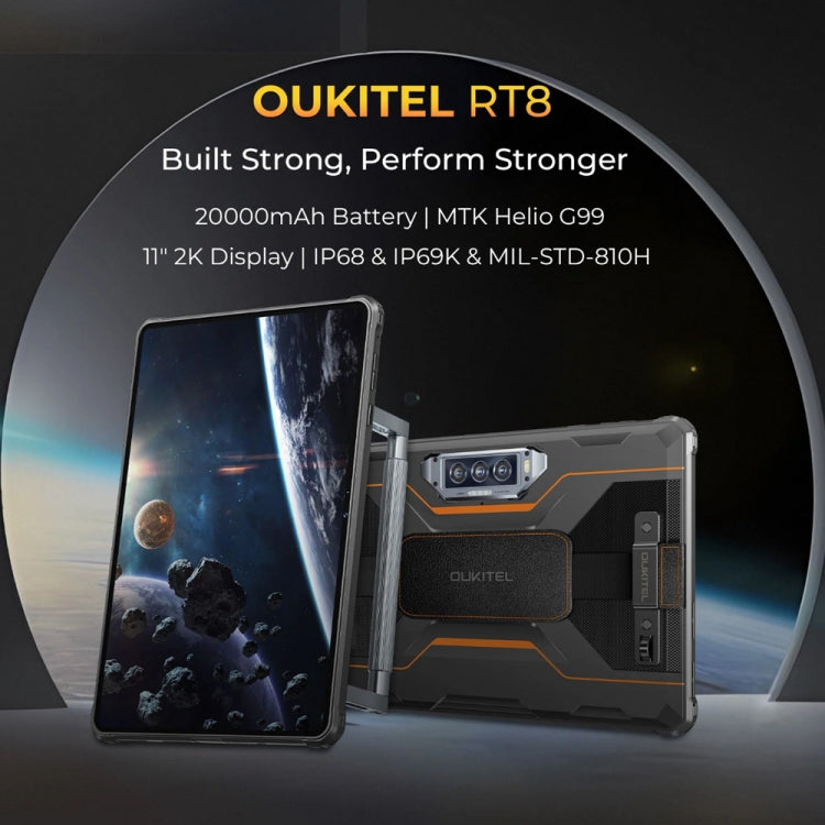 OUKITEL RT8 4G Network IP68/IP69K Rugged Tablet, 6GB+256GB, 11 inch Android 13 MediaTek Helio G99 Quad Core Support Dual SIM, EU Plug(Black) - free shipping - PMC TechLife - Order now!