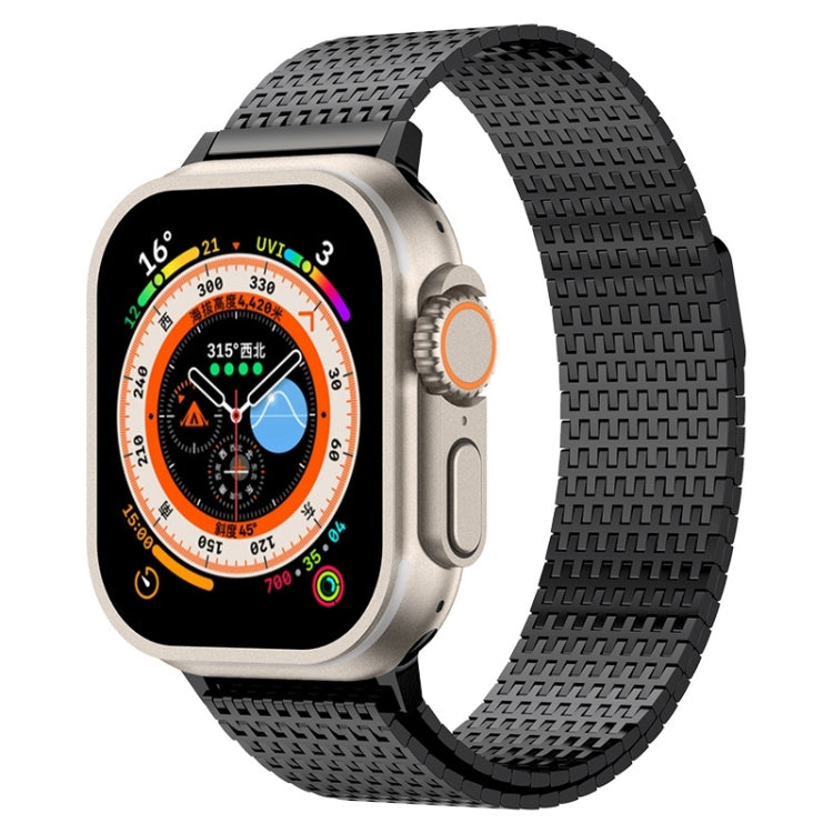For Apple Watch Ultra 2 49mm Milanese Loop Magnetic Clasp Stainless Steel Watch Band(Black) - Watch Bands by PMC TechLife | Online Shopping South Africa | PMC TechLife