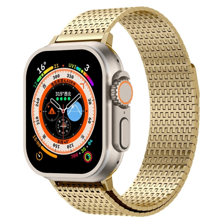 For Apple Watch Series 4 44mm Milanese Loop Magnetic Clasp Stainless Steel Watch Band(Gold) - Watch Bands by PMC TechLife | Online Shopping South Africa | PMC TechLife