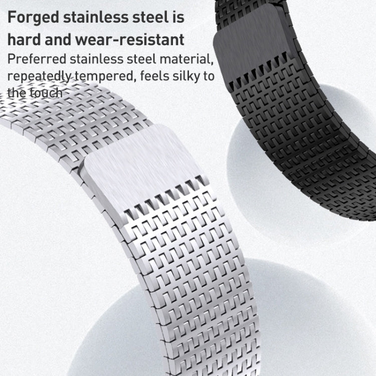 For Apple Watch 38mm Milanese Loop Magnetic Clasp Stainless Steel Watch Band(Black) - Watch Bands by PMC TechLife | Online Shopping South Africa | PMC TechLife | Buy Now Pay Later Mobicred