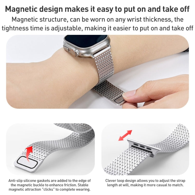 For Apple Watch SE 2023 40mm Milanese Loop Magnetic Clasp Stainless Steel Watch Band(Black) - Watch Bands by PMC TechLife | Online Shopping South Africa | PMC TechLife