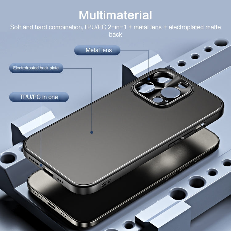 For iPhone 13 R-JUST RJ-61 Electroplating Frosted TPU + PC Phone Case(Grey) - iPhone 13 Cases by R-JUST | Online Shopping South Africa | PMC TechLife