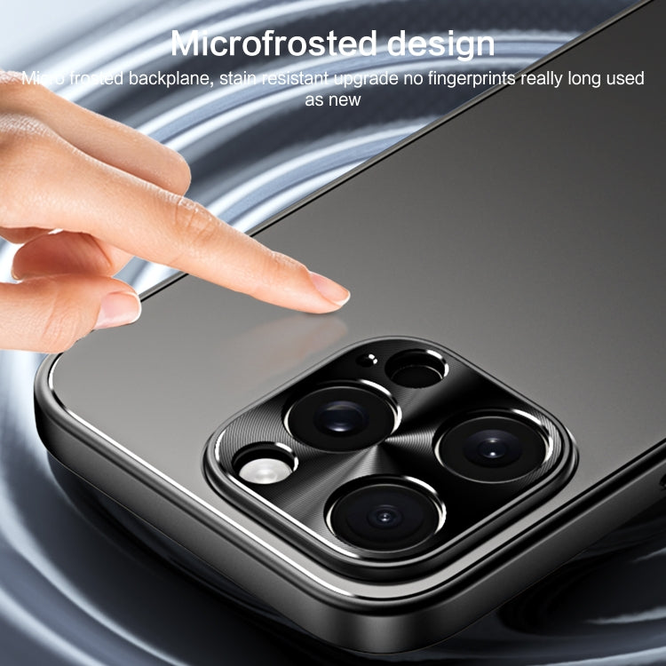 For iPhone 15 Pro R-JUST RJ-61 Electroplating Frosted TPU + PC Phone Case(Grey) - iPhone 15 Pro Cases by R-JUST | Online Shopping South Africa | PMC TechLife