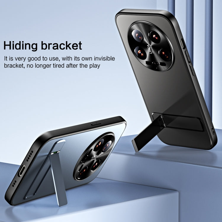 For Xiaomi 14 Ultra R-JUST RJ-61 Electroplating Frosted TPU + PC Phone Case with Holder(Silver) - 14 Ultra Cases by R-JUST | Online Shopping South Africa | PMC TechLife
