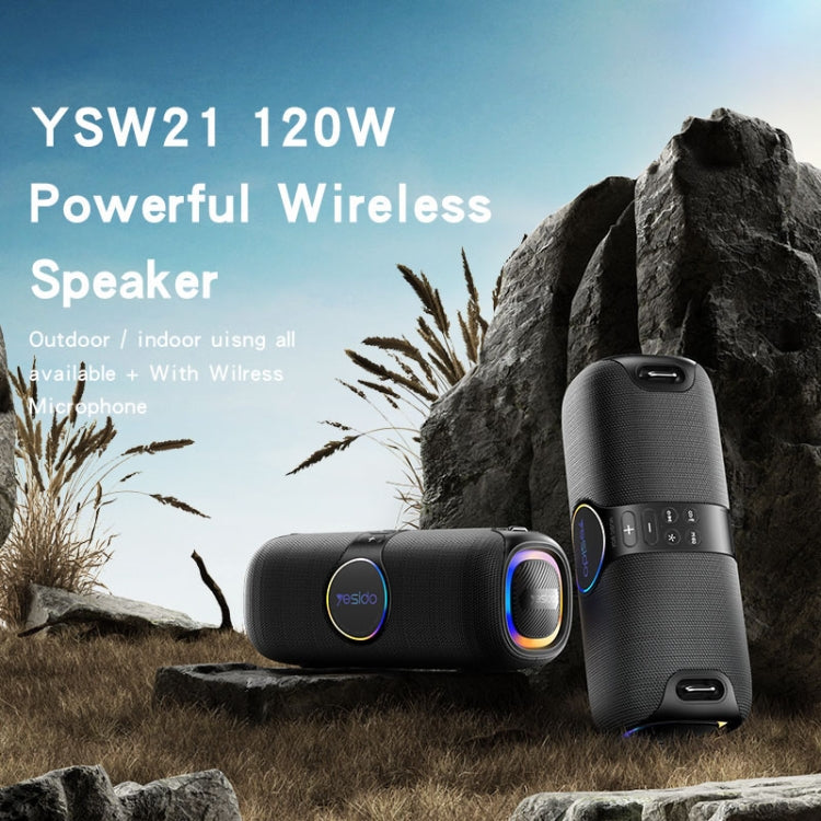 Yesido YSW21 Outdoor Portable Wireless Bluetooth Speaker with Microphone(Black) - free shipping - PMC Jewellery - Order now!