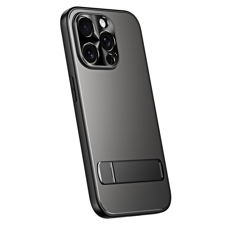 For iPhone 13 Pro Max R-JUST RJ-61 Electroplating Frosted TPU + PC Phone Case with Holder(Grey) - iPhone 13 Pro Max Cases by R-JUST | Online Shopping South Africa | PMC TechLife | Buy Now Pay Later Mobicred