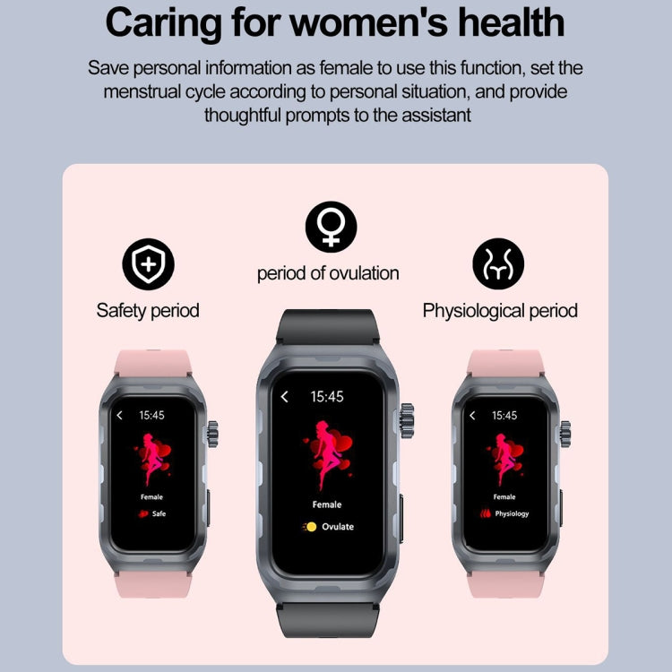 TK79 1.47 inch IP68 Waterproof Smart Watch, Support ECG / Blood Glucose / Blood Oxygen Monitoring / Uric Acid(Black) - Smart Wristbands by PMC TechLife | Online Shopping South Africa | PMC TechLife | Buy Now Pay Later Mobicred